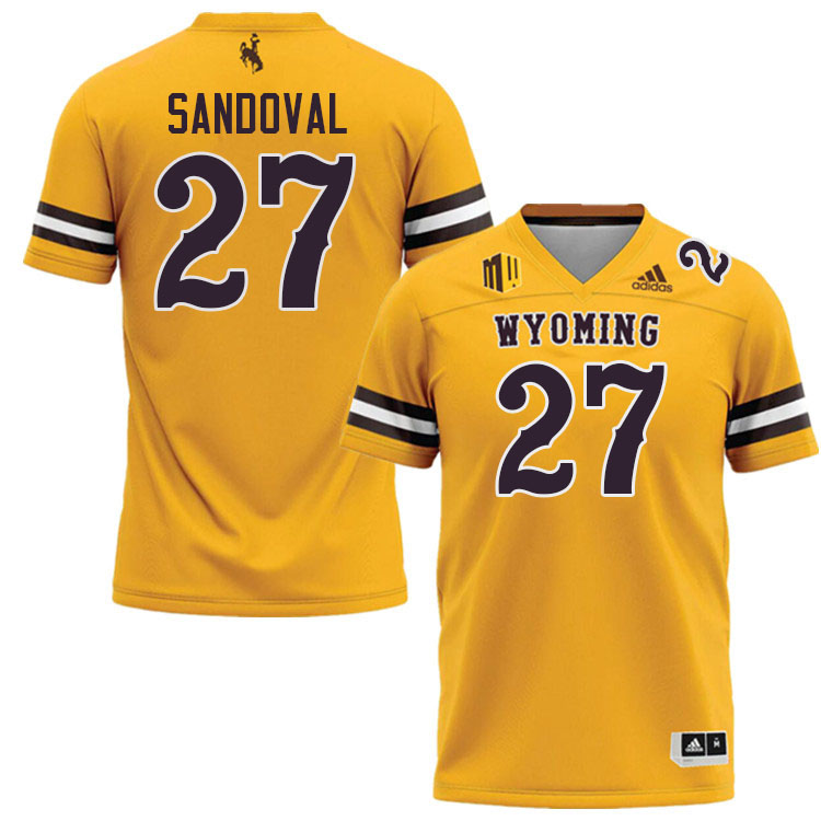 Wyoming Cowboys #27 Joaquin Sandoval College Football Jerseys Stitched-Gold